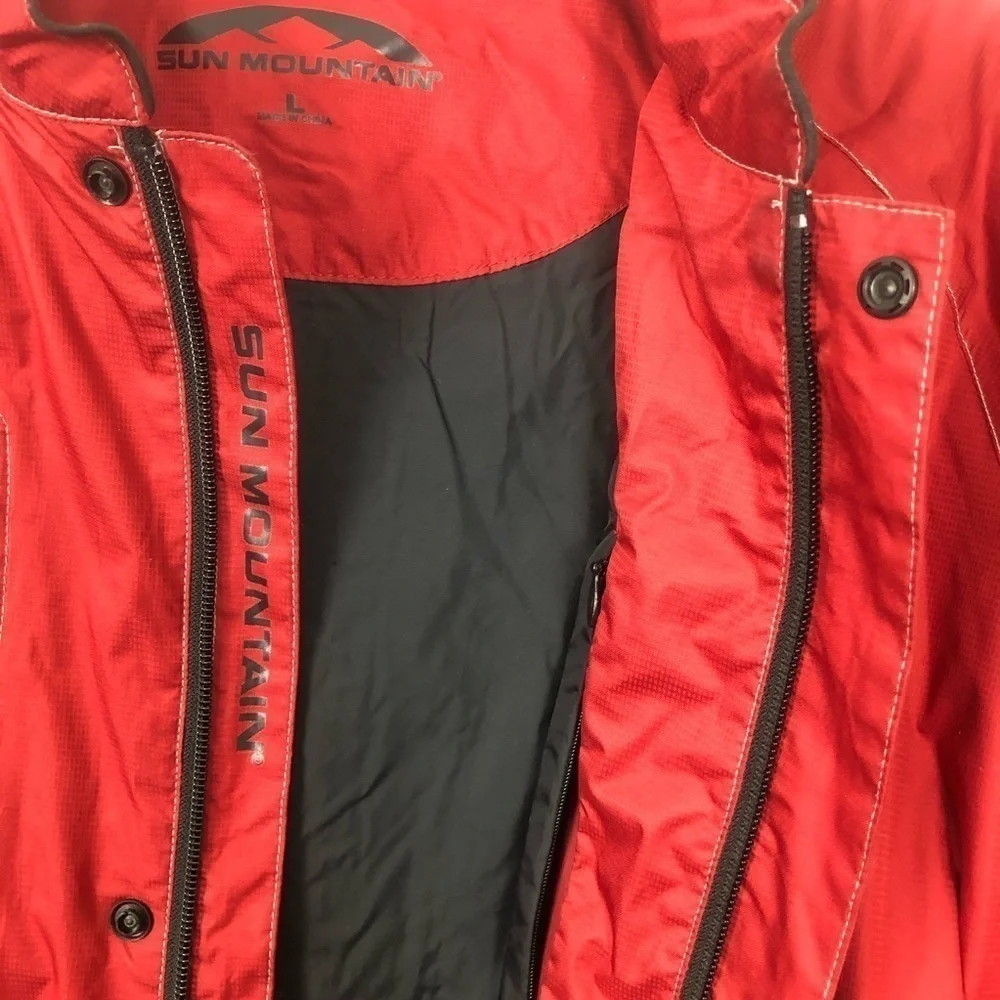 Sun Mountain Red Black Windbreaker Jacket Mens Size L